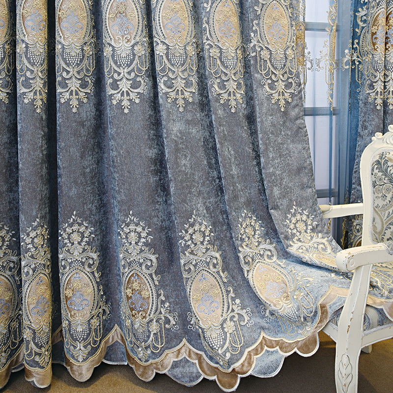 Rideau semi-occultant tissu et voilage style européen – Chambre