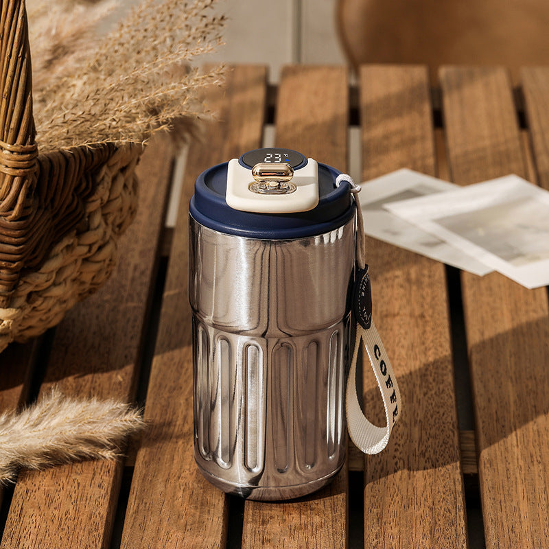 Bouteille isotherme numérique intelligente, tasse à café portable, bouteille d'eau en acier inoxydable, gobelet isotherme pour voiture, garde le froid, bouteille sous vide 450 ml