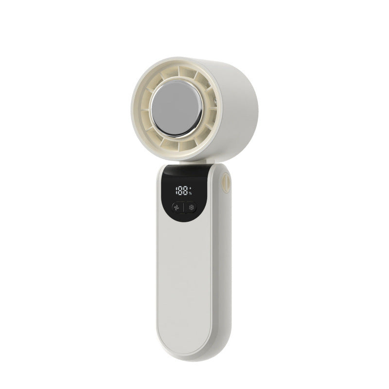 Handheld Ice Compress Digital Display Fan Outdoor Portable USB Charging Mini Long Endurance Fan