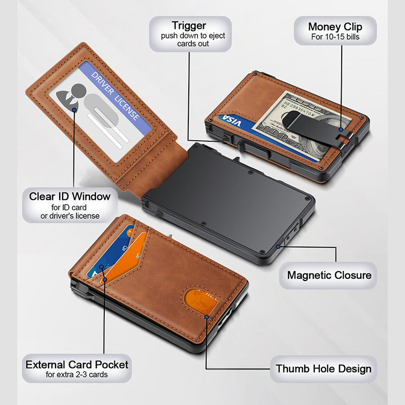 Porte-cartes pliable en fibre de carbone