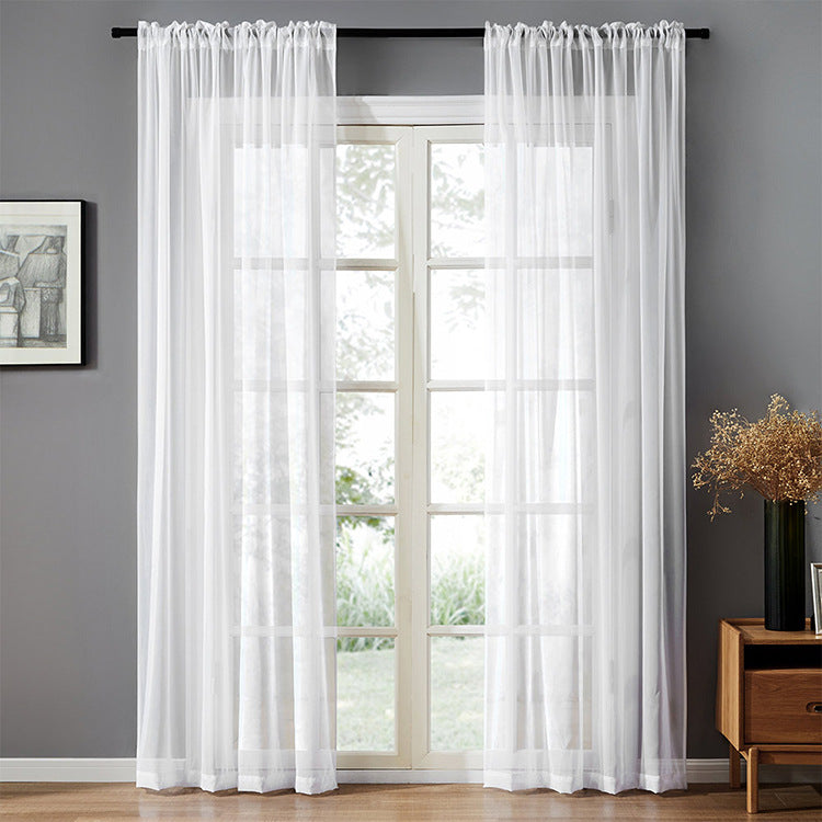 Rideau voilage coton lin moderne uni – Salon et chambre