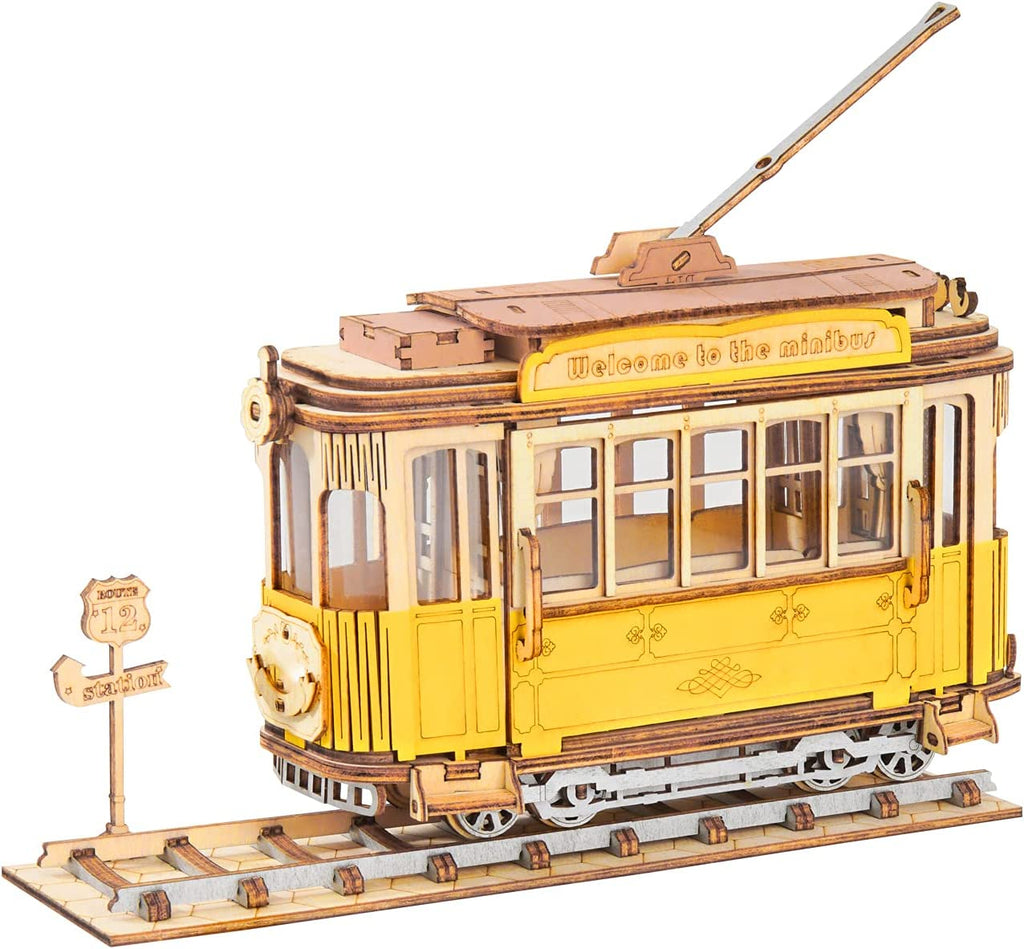 Robotime Rolife Modèle de voiture vintage Puzzle 3D en bois, jouet pour enfants