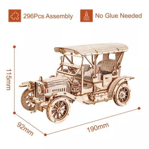 ROKR Puzzle 3D en bois à monter soi-même - Voiture vintage MC801 - Jeu de construction - Cadeau pour adolescents