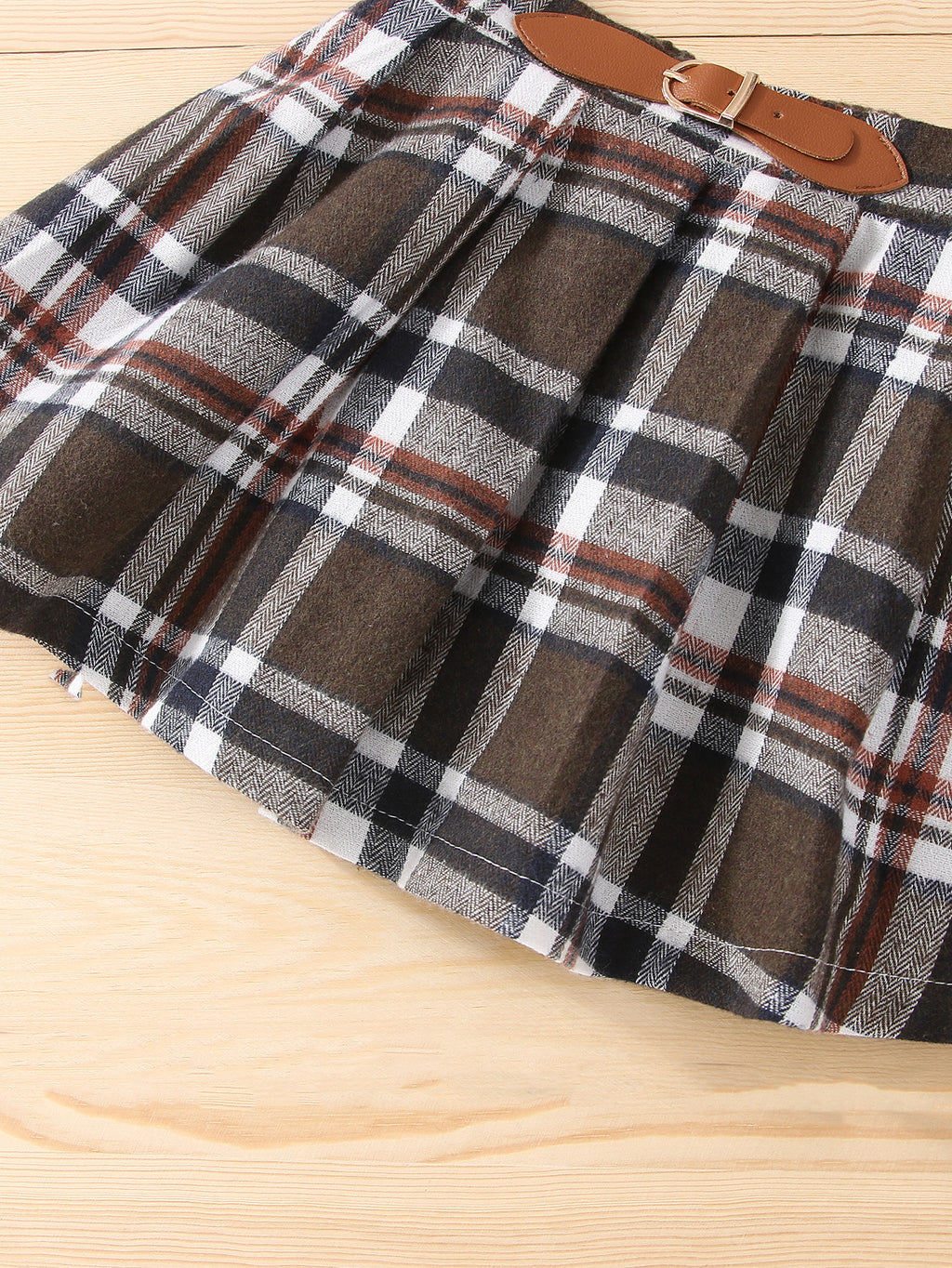 Ensemble jupe marron en coton uni