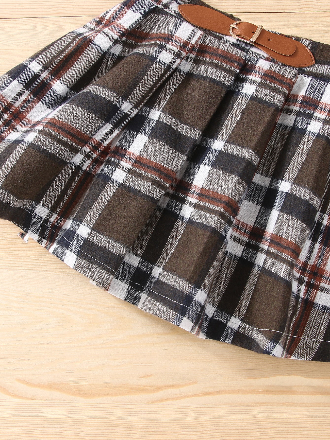 Ensemble jupe marron en coton uni