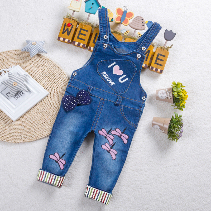 Jeans à bretelles pour enfants, garçons et filles