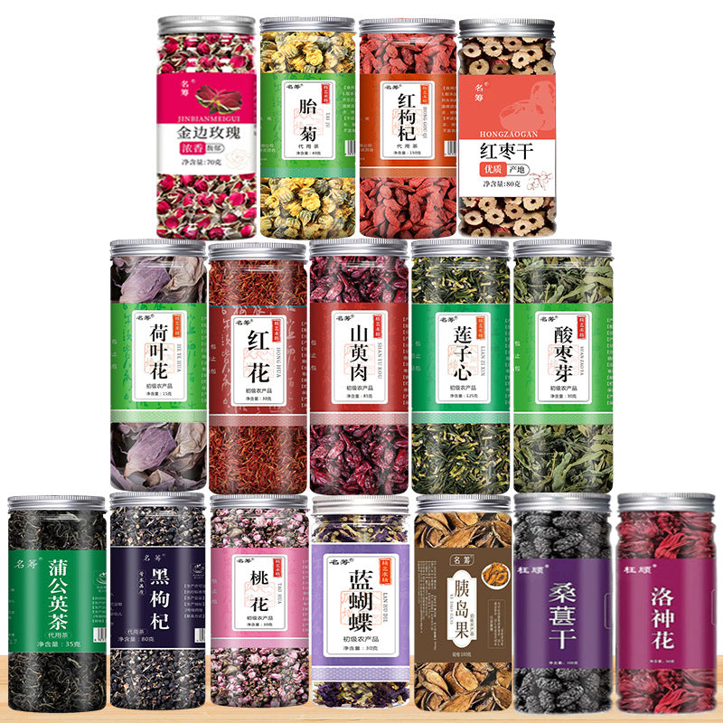 Coffret cadeau de tisanes bienfaisantes de Bozhou, thé parfumé et enrichi en herbes.