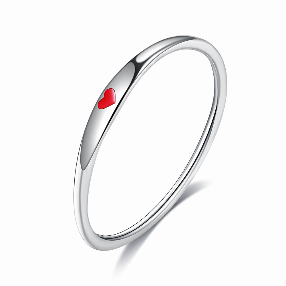 Bague minimaliste en argent S925 en forme de cœur pour une meilleure amie