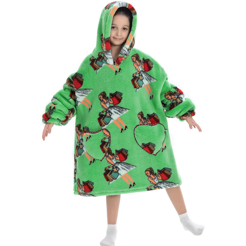 Sweat-shirt thermique oversize, sweat-shirt paresseux pour enfants