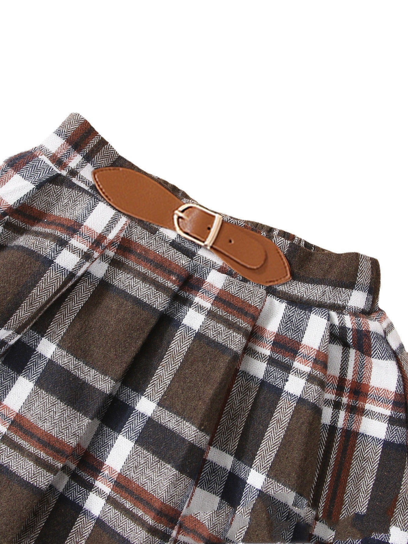 Ensemble jupe marron en coton uni