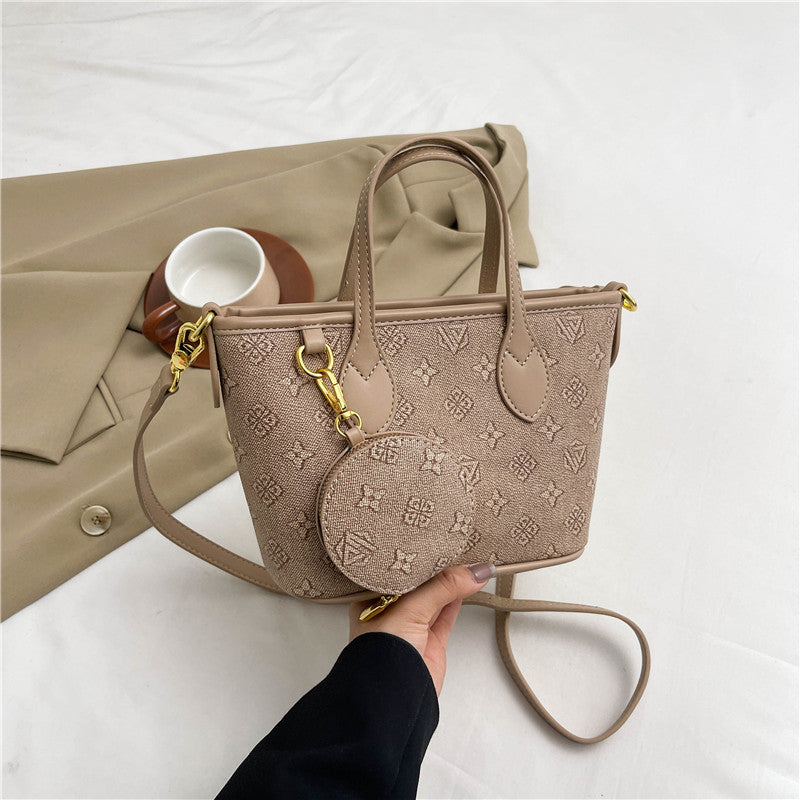 Sac cabas à bandoulière imprimé rétro