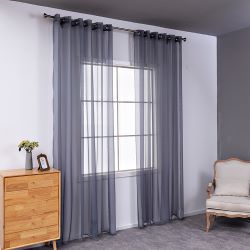 Rideau voilage coton lin moderne uni – Salon et chambre
