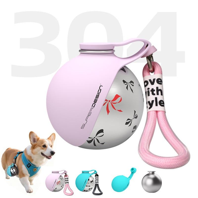 Gobelet d'eau portable créatif en acier inoxydable pour animaux de compagnie, idéal pour les petits chiens. Distributeur d'eau pratique pour chiots, parfait pour les voyages.