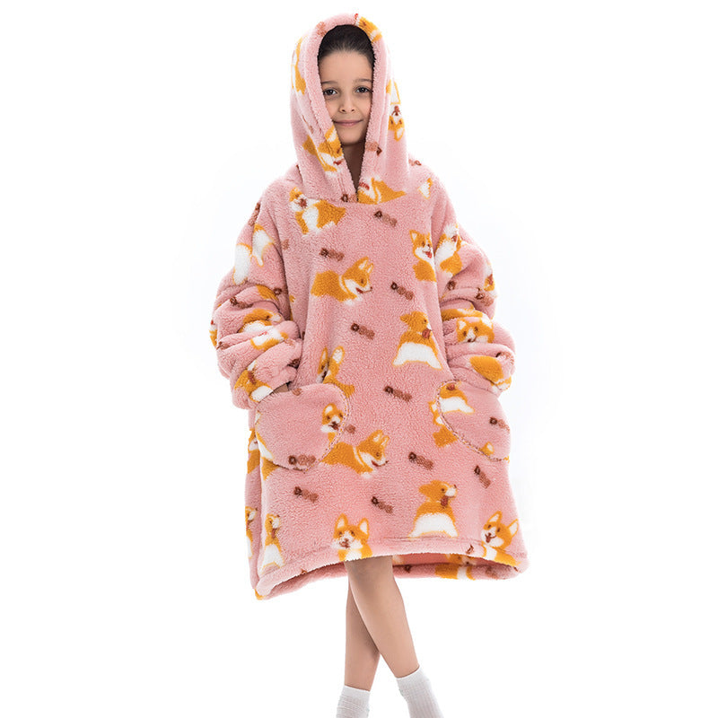 Sweat-shirt thermique oversize, sweat-shirt paresseux pour enfants
