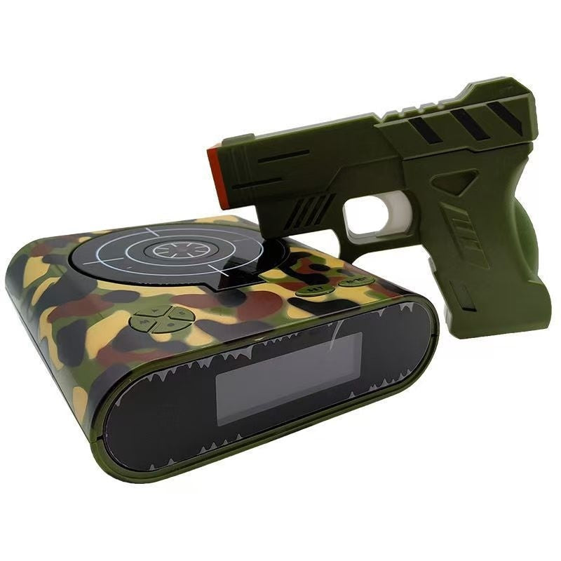 Réveil électronique de bureau avec pistolet numérique, cible laser pour enfants, réveil de table